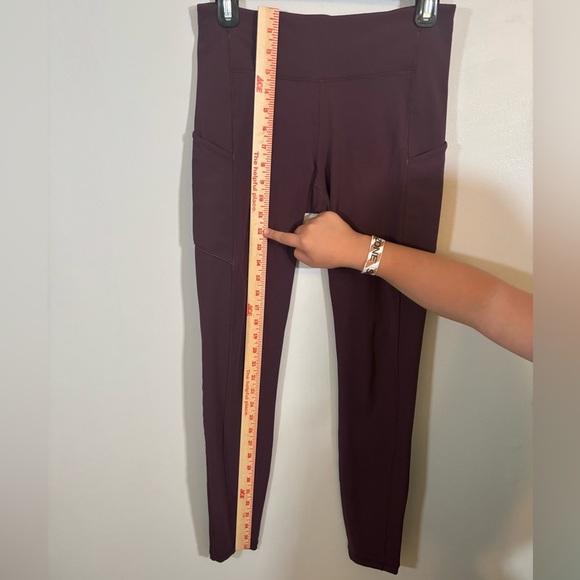 Lululemon Fast and Free High-Rise Tight 25” Nulux Maroon Size 6 with pockets - Picture 13 of 16